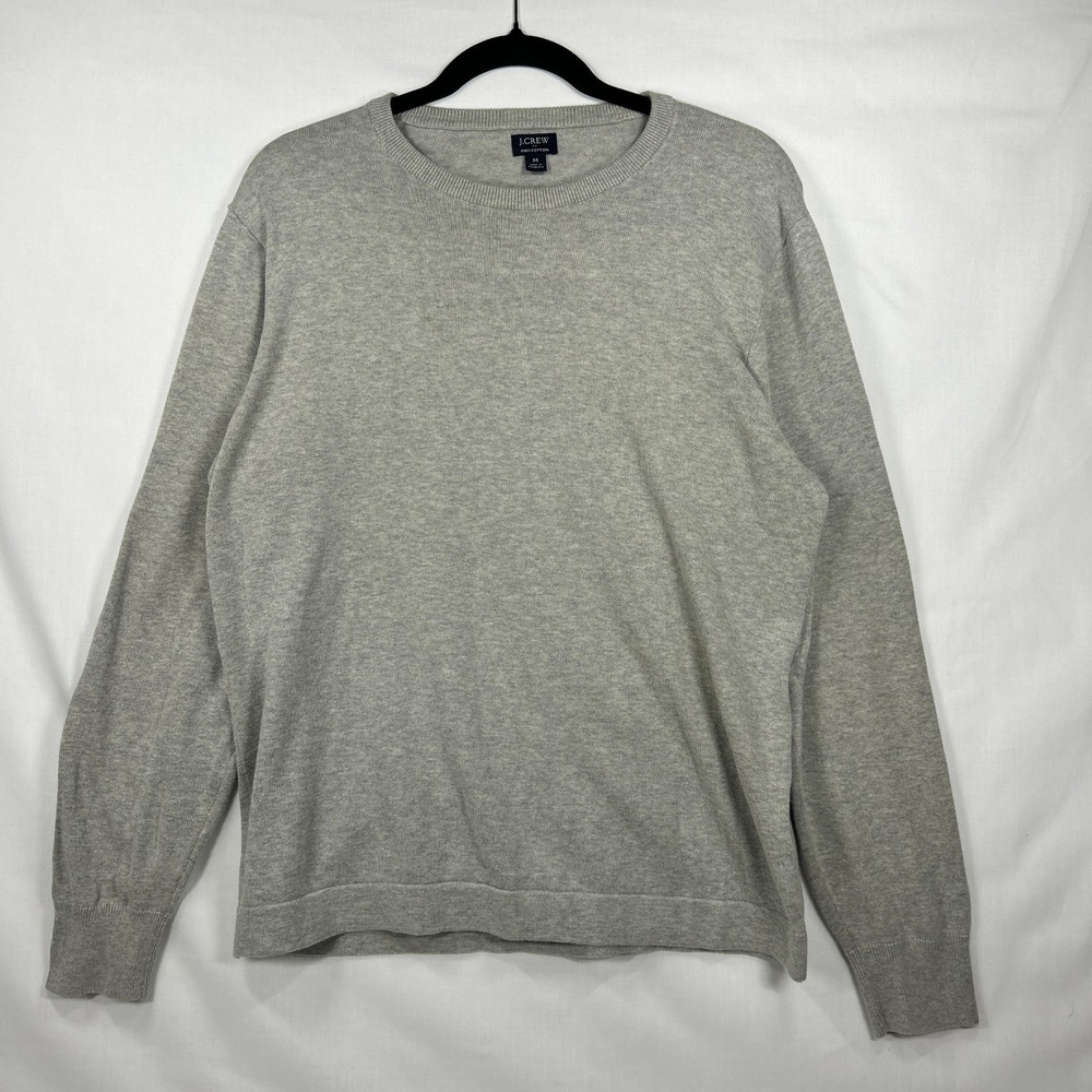 J.Crew Gray 100% Cotton Crewneck Sweater Size M